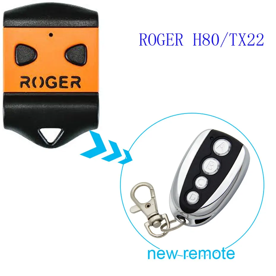 Garage Door/Gate Remote Control Replacement/Duplicator 433.92mhz ROGER ... - Garage Door Gate Remote Control Replacement Duplicator 433 92mhz ROGER H80 TX22