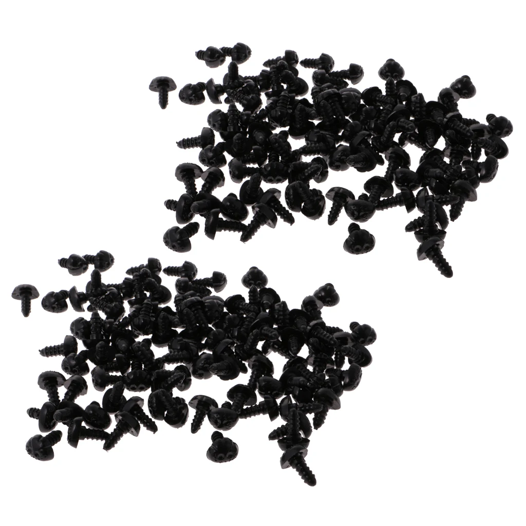 200 pcs Plastic Safety Nose for Bear Animal Toy Doll DIY 10x13mm & 9x12mm