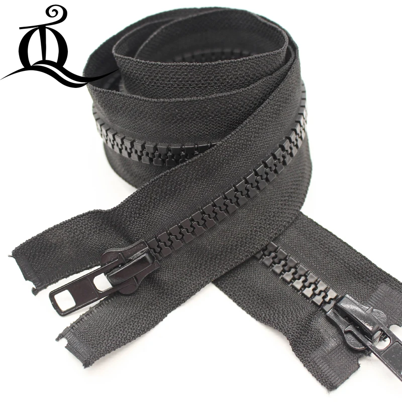 TQ 10pcs 70cm 8 Black double zipper sliders Resin Zipper Down Jacket