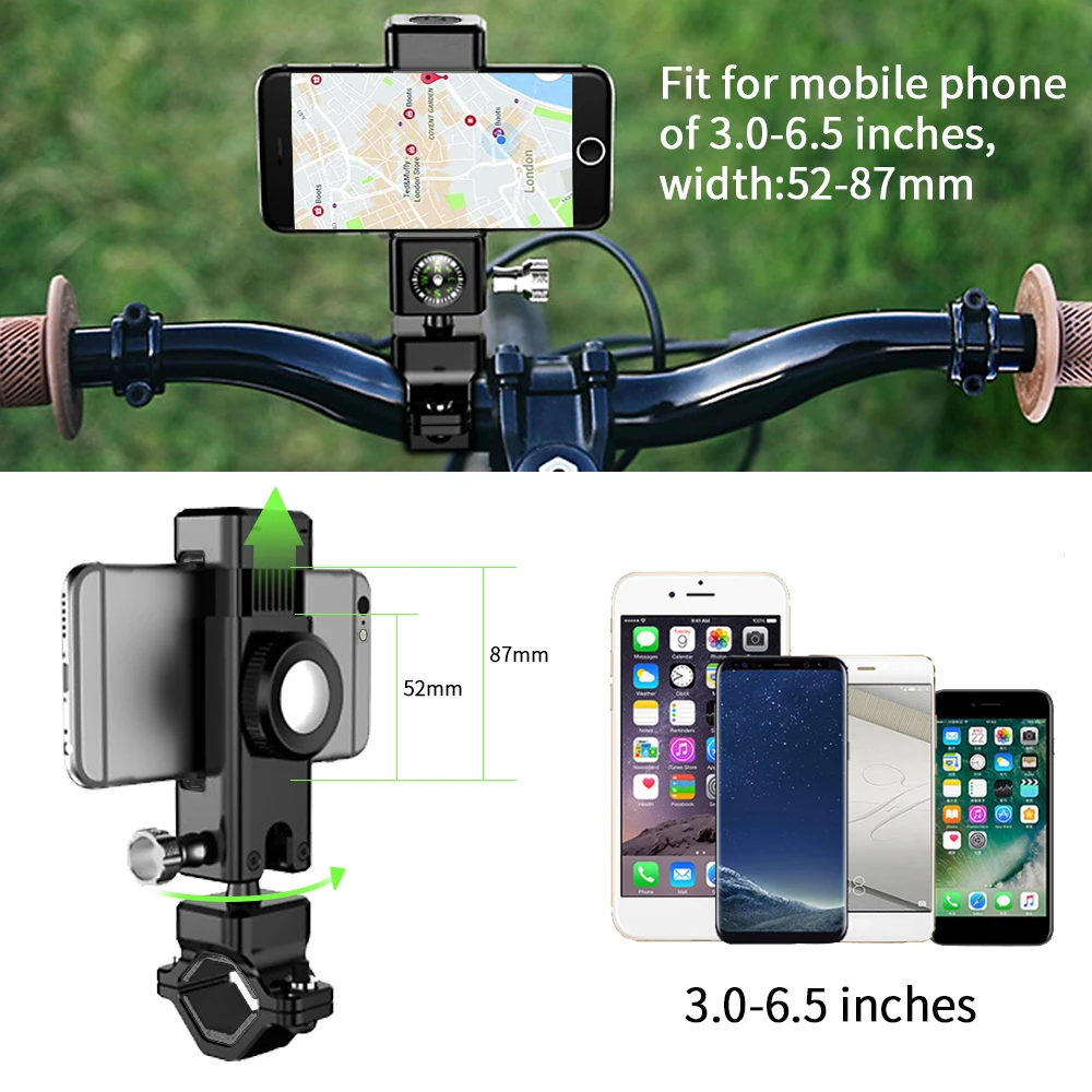 Discount LASPERAL Universal Bicycle Motorcycle Phone Mount Holder Anti-Slip  Shock-Absorbing Stand For Phone 3.0 inch to 6.5 inch 6