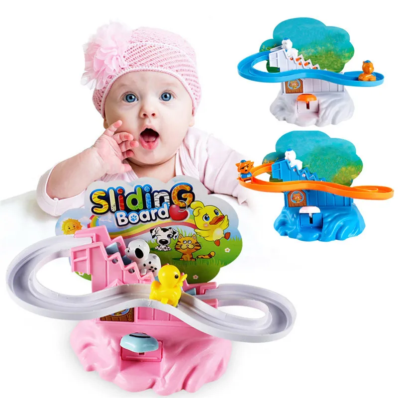 

panimals sliding board Kids Funny toy duck dog cat Climb Stairs Trolltech Slide Track Manual operation Children Educational