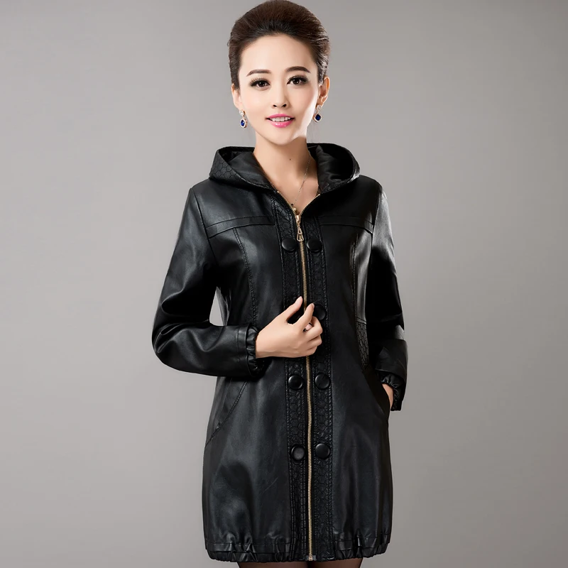 Buy 2018 Women Plus Size Leather Jackets Autumn Medium