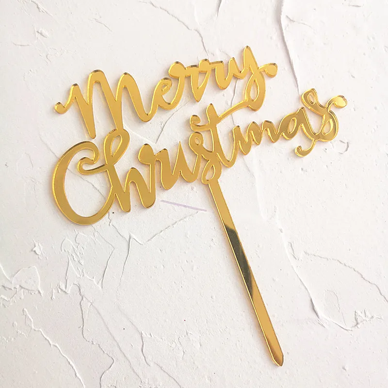 

10 pcs acrylic merry christmas cake topper