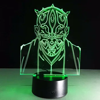 

7 Colors Gift Star Wars Jedi Knight 3D Visual LED Sleeping Night Lamp Touch USB Table Lampara Illusion Mood Lamp Atmosphere