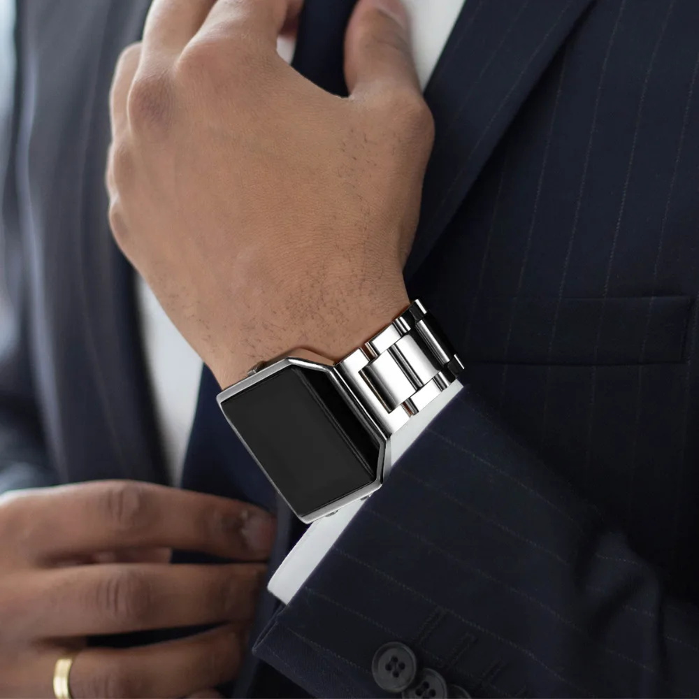 Замена Мужские t часы ремешок для Fitbit Blaze из нержавеющей стали металлический браслет ремешок маленькие Большие женские мужские