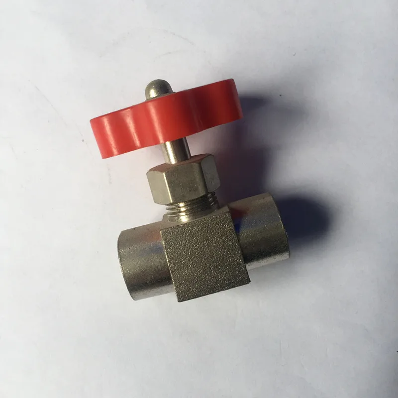 

1PC 1/8" 1/4" Female Thread Orange Plastic Handle Metal High Pressure Durable Tube Needle Type Globe Valve
