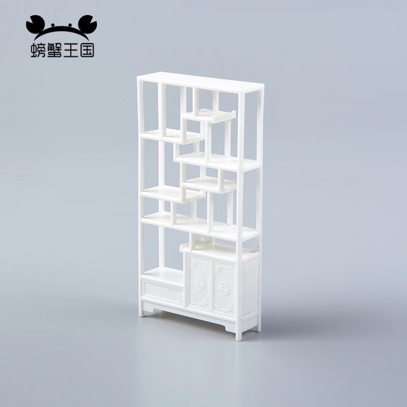 

5pcs 1:25 Dollhouse mini Furniture Miniature Doll White accessories Chinese Style Plastic Ancient Shelf