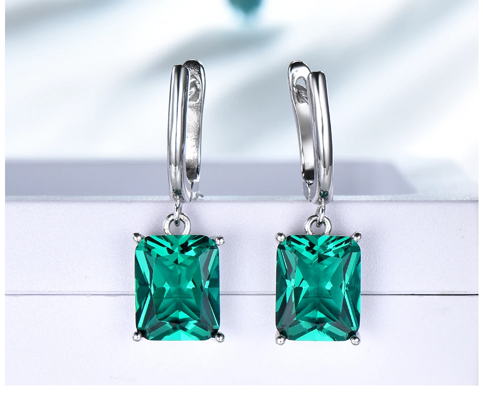 UMCHO &nbsp;&nbsp;Emerald 925 sterling silver earring for women EUJ094E-1-pc (5)
