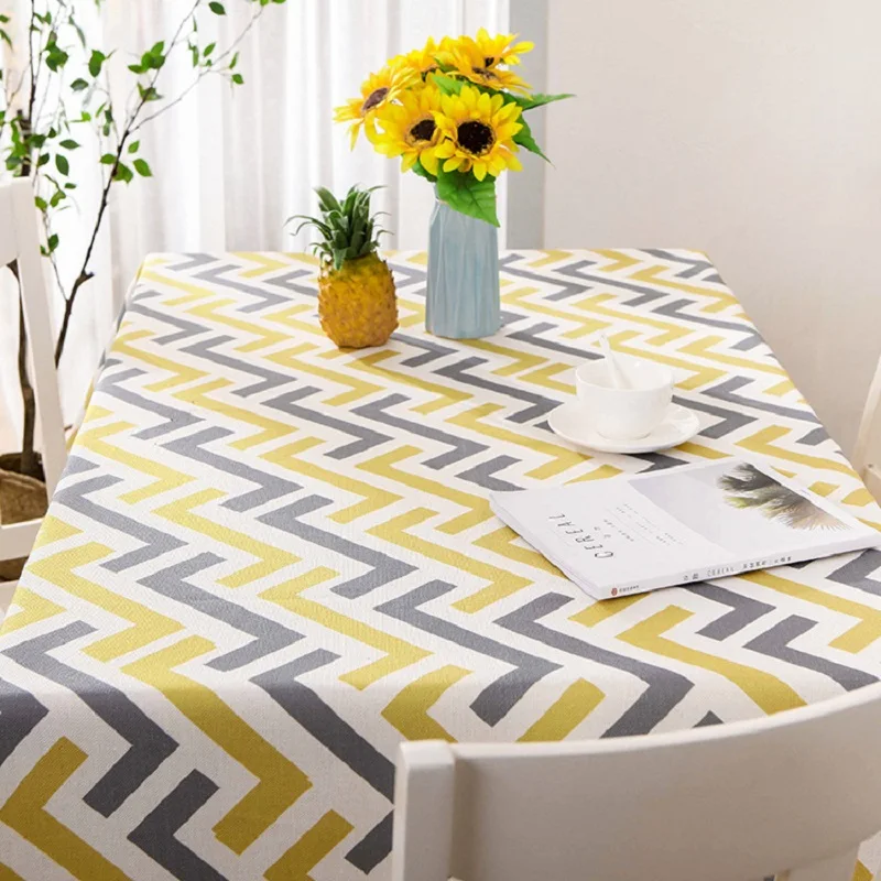 

Nordic Minimalist Printed Striped Tablecloth Cotton Linen Tablecloth Restaurant Party Home Decoration Table Cloth