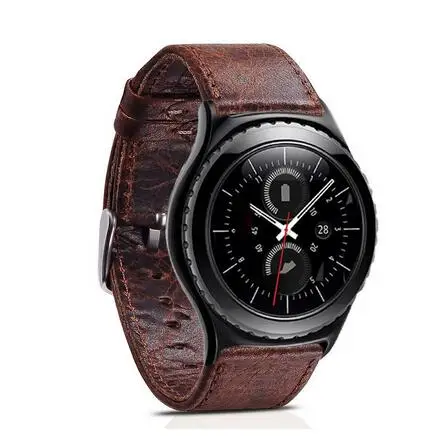 Pour Samsung Vitesse S3 Frontière/Classique Montre Bande Fou cheval Réel bracelet En Cuir Remplacement Bracelet Bracelet 22mm hommes/femmes dans Bracelets