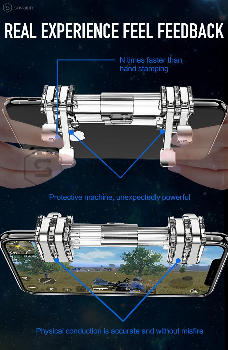 Sovawin Pubg мобильный контроллер L1 R1 телефон геймпад триггер огонь Кнопка Aim ключ l1r1 шутер Pubg контроллер для iphone Android