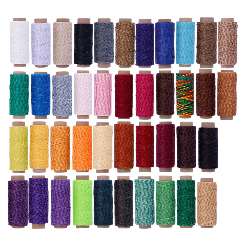 

0.8mm 50 meters Long Flat Waxed Thread Waxed String for Leather Sewing