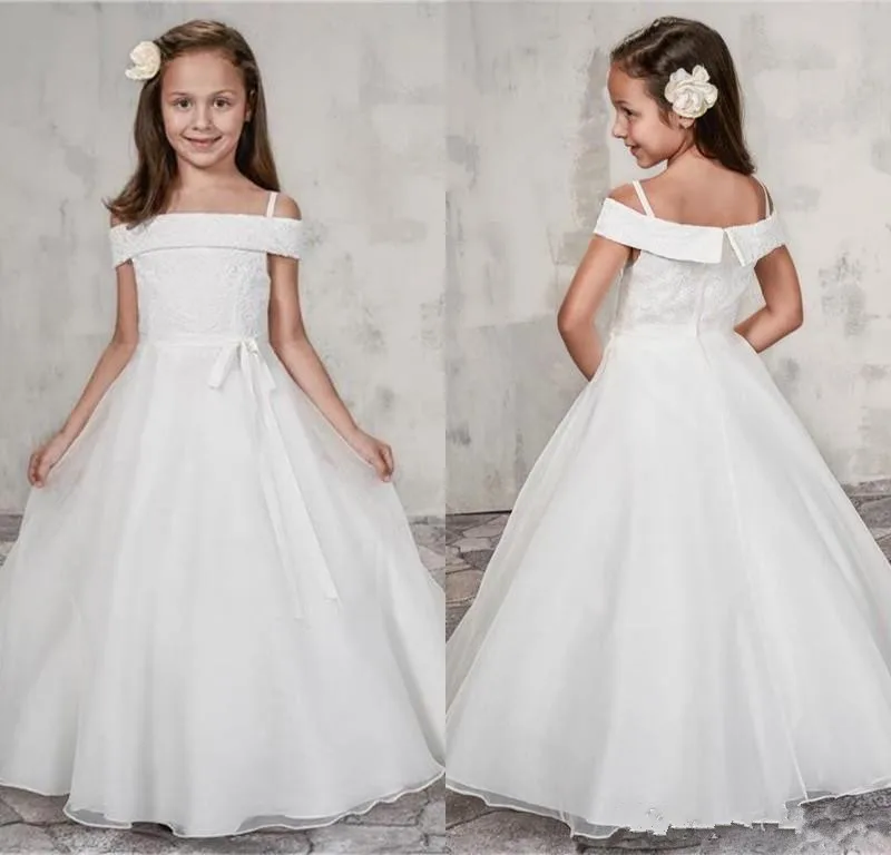 white tulle flower girl dress