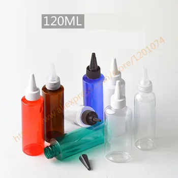 

120ml pretty colors PET bottle with sharp plastic lid,emulsion/seasoning solvent bottle,for food storage or liquid