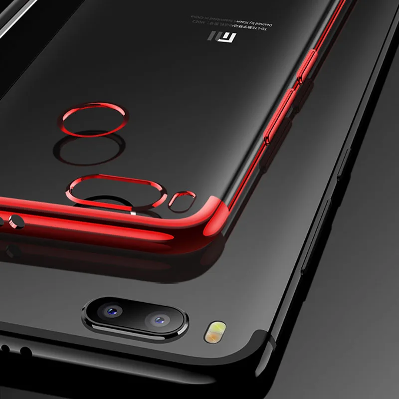 Ultra Thin Transparent Plating Bumper Soft TPU Case Cover For Xiaomi Mi A1 6 S2(5)