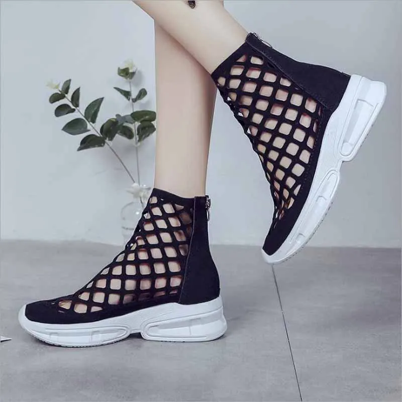 

Summer Fashion Women Sandals Casual Mesh Breathable Shoes Woman Ladies Wedges Sandals Lace Platform Sandals Explosive Shoes