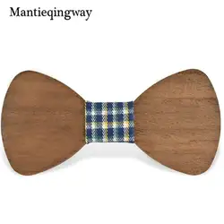 Mantieqingway брендовая с деревянной Полосатый плед горошек Для мужчин; галстук-бабочка для свадьбы деревянный Bowties Для мужчин s Аксессуары Gravatas