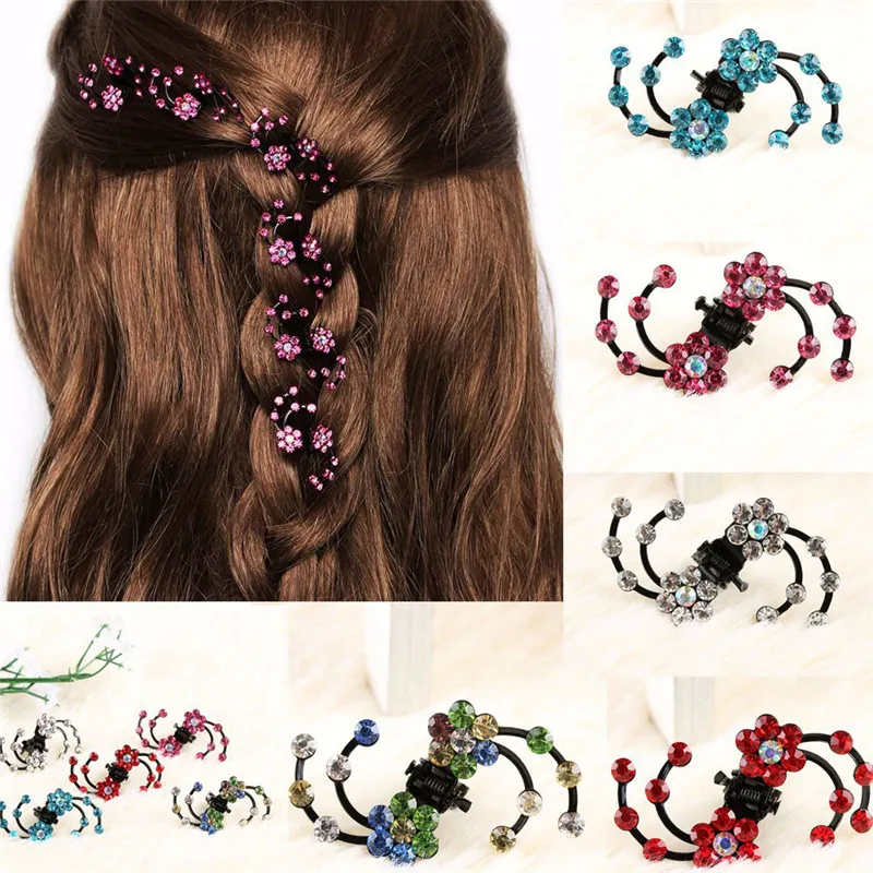 6 pcs/Pack Crystal Rhinestone Flower Hair Claws Mini Women Wedding Bridal Girl Hairpins 5 colors Jewelry Hair Clip 6 pcs/Pack Crystal Rhinestone Flower Hair Claws Mini Women Wedding Bridal Girl Hairpins 5 colors Jewelry Hair Clip