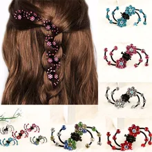 6 pcs/Pack Crystal Rhinestone Flower Hair Claws Mini Women Wedding Bridal Girl Hairpins 5 colors Jewelry Hair Clip 6 pcs/Pack Crystal Rhinestone Flower Hair Claws Mini Women Wedding Bridal Girl Hairpins 5 colors Jewelry Hair Clip
