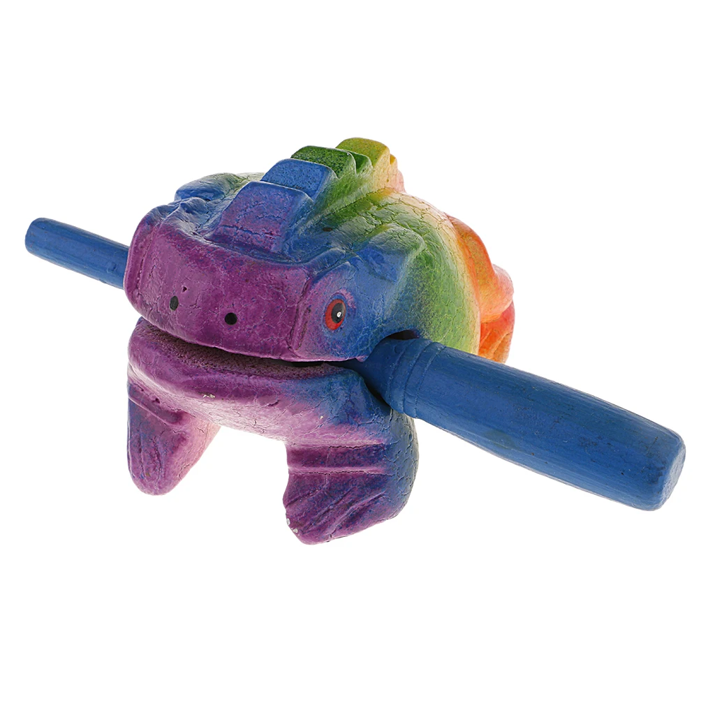Fun Kids Wooden Frog Instrument Guiro Sound Effect Percussion
