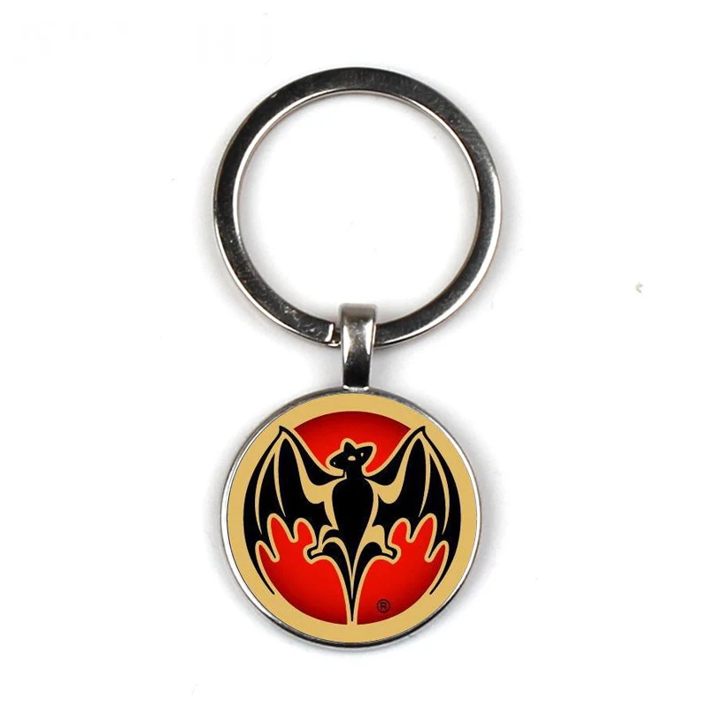 

Handmade Bacardi men's keychain high quality silver glass keychain husband gift