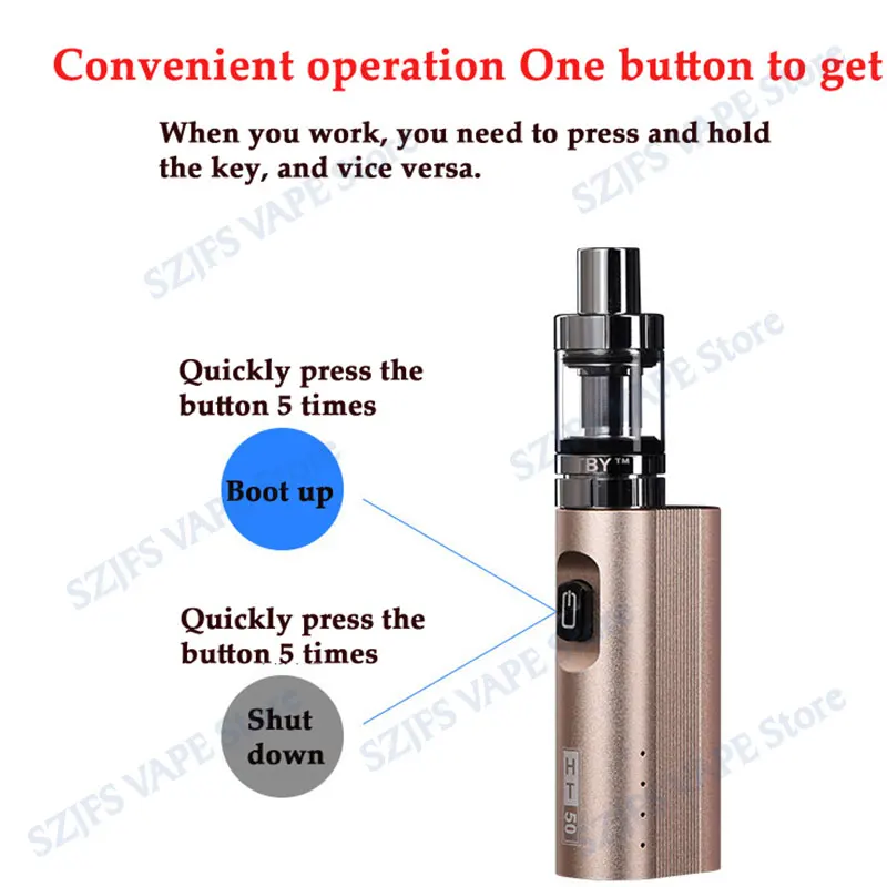 Новая электронная сигарета Pen 2200 мАч бокс мод для электронных сигарет Kit Original Ht50 50
