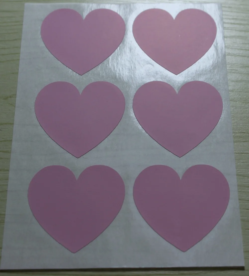 3.8cm Light Pink Heart Stickers