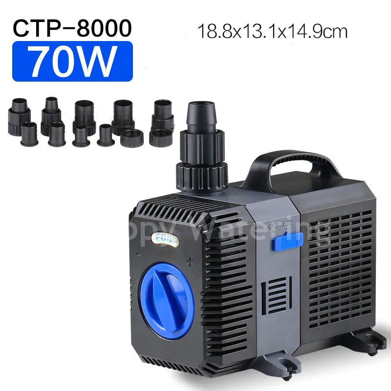 

Frequency Conversion CTP-8000 Type 70W Pond Pump for Water Fish Tank Fountain With 8000L/H 5.6M Lift