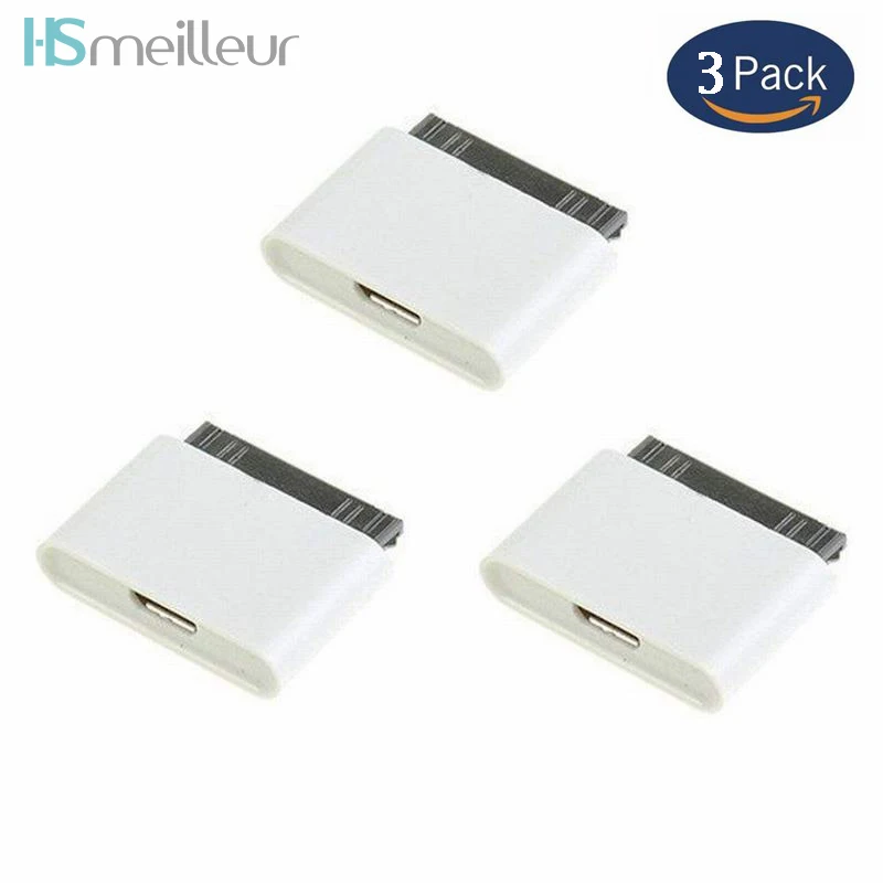 Hsmeilleur-3PCS-Micro-USB-Charger-Adapter-USB-Cable-Head-For-Apple-4-4s-ipad-1-2-ipod-touch-Microusb-to-30Pin-adaptor-Connector (6)