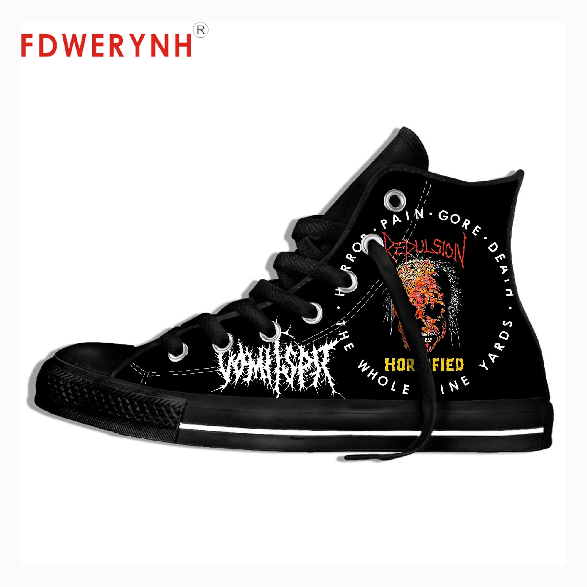 

Men's Casual Customized Shoes Repulsion Band Metal Music 3D Pattern Logo Men Shoes