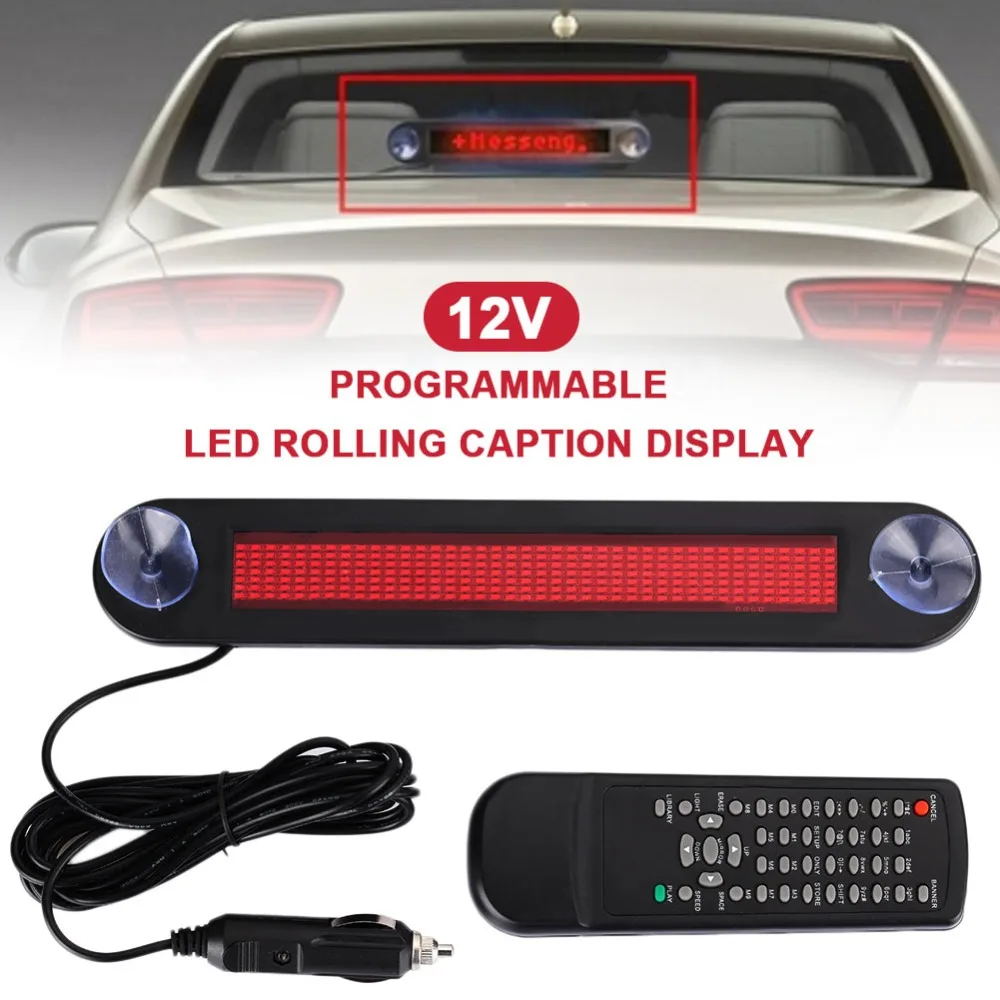 

Vehemo 12V Car Indoor LED Display Screen Programmable Image 7X40 dots LED Car Display RGB Scrolling Text LEDs Advertising Show
