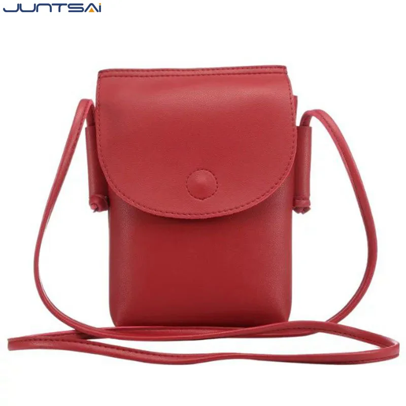 6.5inch Cell Phone Bag Genuine Leather Pouch Purse Wallet Case Mini Crossbody Bag Shoulder Strap ...