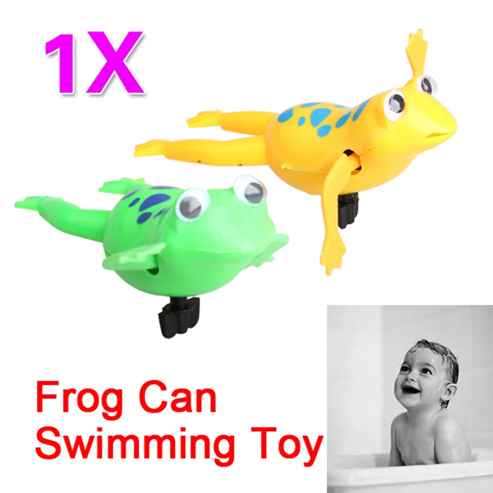 Swimming Frog font b Battery b font Operated Pool Bath Cute Toy Wind Up Swim Frogs