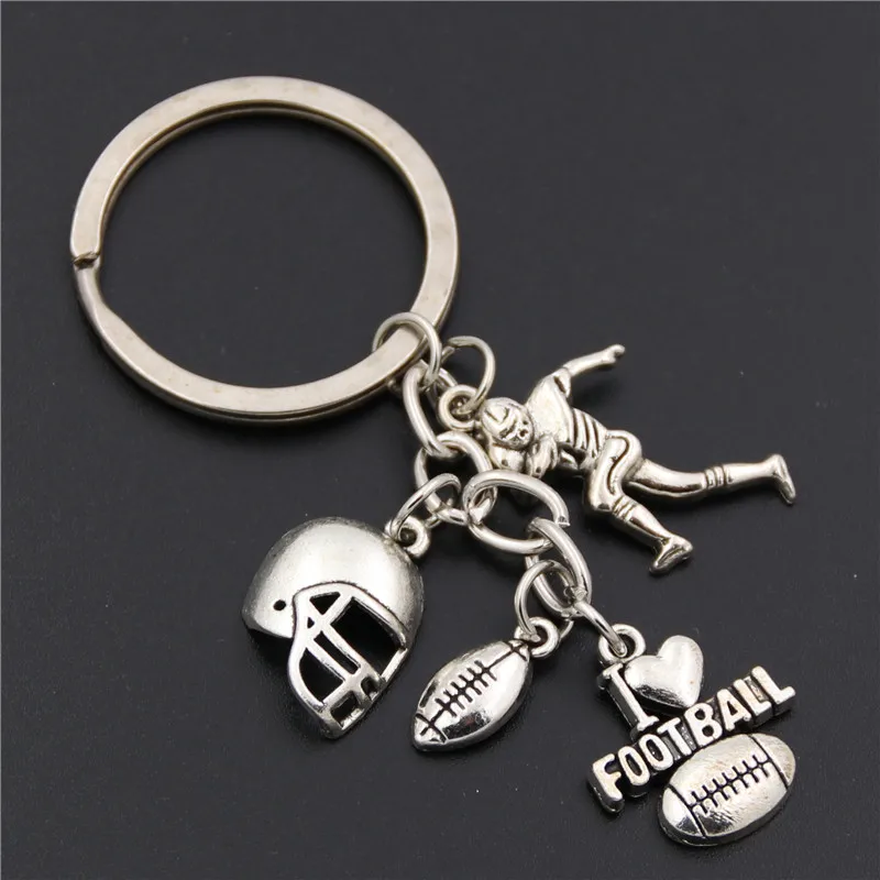 

1pc Football athlete Keychain Sports Item Key Chains Jewelry Gift For Boys And Girls E375
