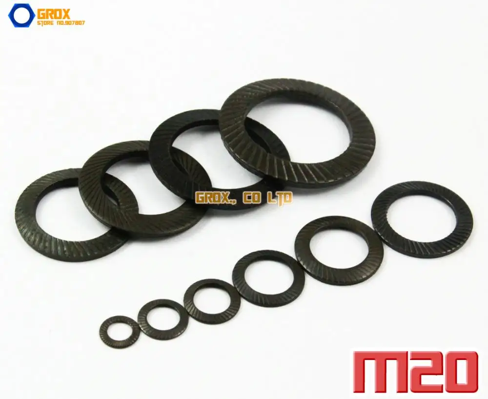 25 Pieces M20 Flat Lock Washer Shakeproof Washer 8.8 Grade Alloy Steel
