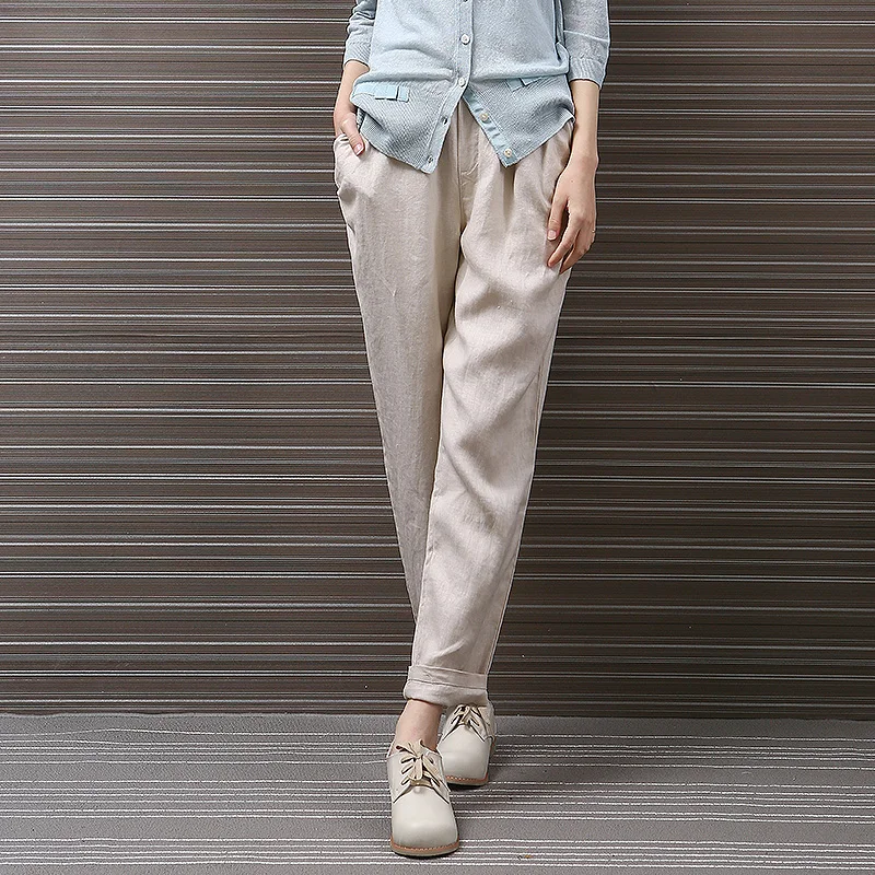 Buy Japanese Style Cotton Linen Wide Leg Trousers For
