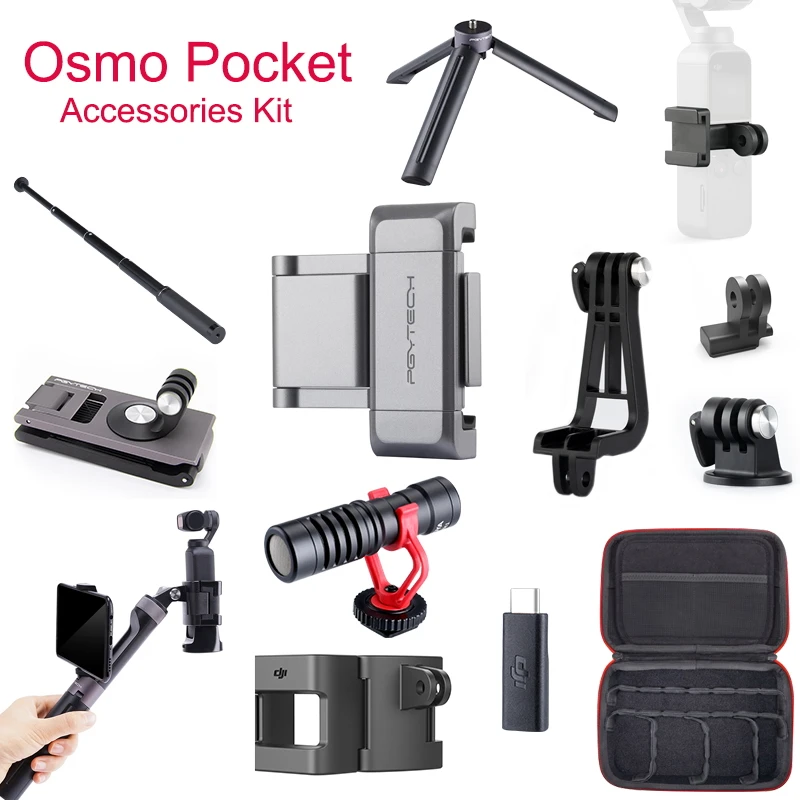Dji Osmo Pocket Stabilizer Accessories Expansion Kit 12 Option For Osmo Pocket Gimbal Storage Bag Tripod Mount Bracket Gimbal Accessories Aliexpress