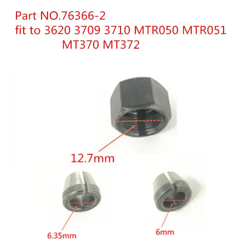 

COLLET CONE NUT 763608-8 Replace for Makita 3709 3710 MT370 MT372 3701 3708FC 3708F 3707FC 3706 3707F 3705 3703 3700B Router