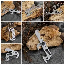 EDC Многофункциональный Карабин из нержавеющей стали открывалка для бутылок Крестовая плоская отвертка проволочный брелок с ножом складной талии Висячие