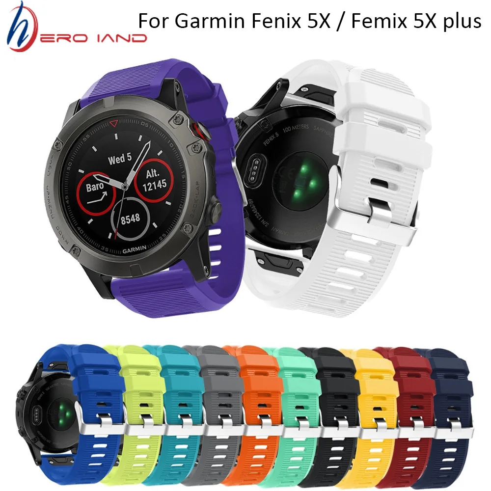 26 22 20 мм ремешок для часов Garmin Fenix 5X5 5S 3 3HR D2 S60 gps часы быстросъемные силиконовые Easyfit ремешок