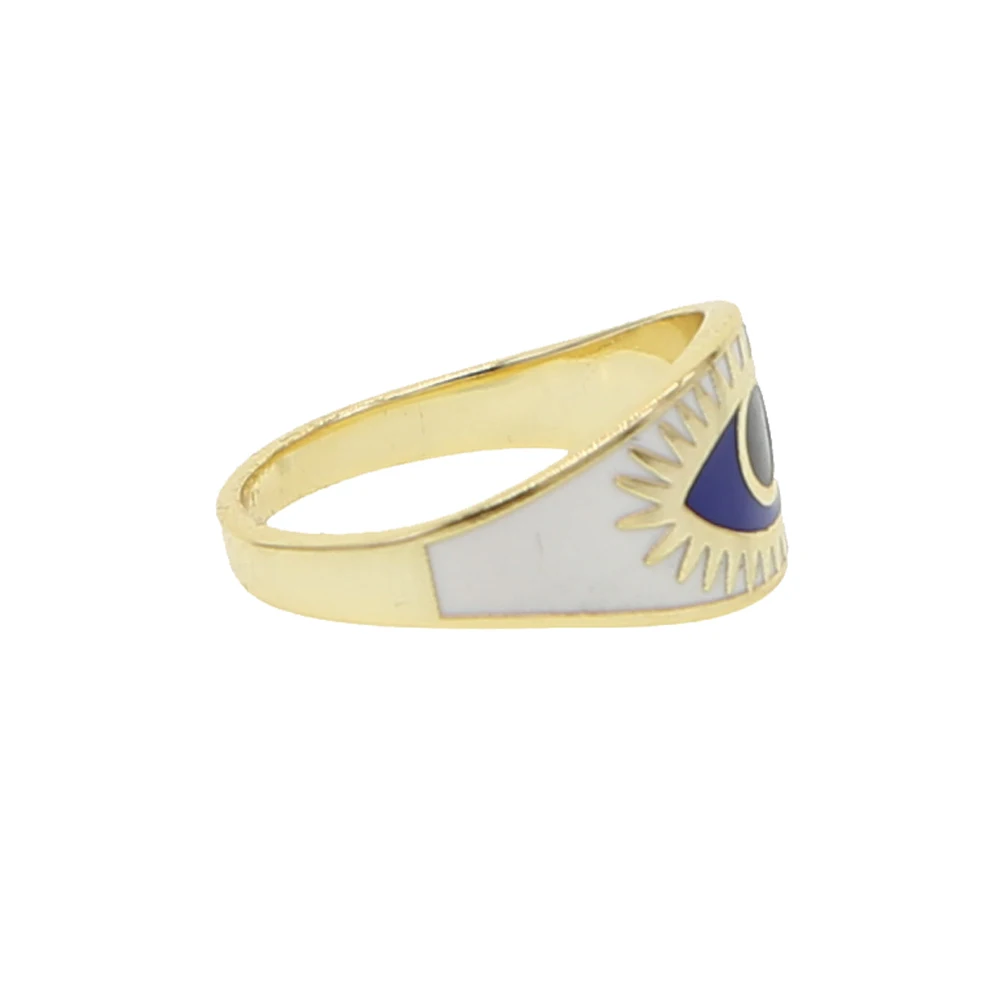 Золотая Эмаль Турецкий Дурной глаз женский палец кольцо Бохо Богемия мода ювелирные изделия США Размер 5 6 7 8