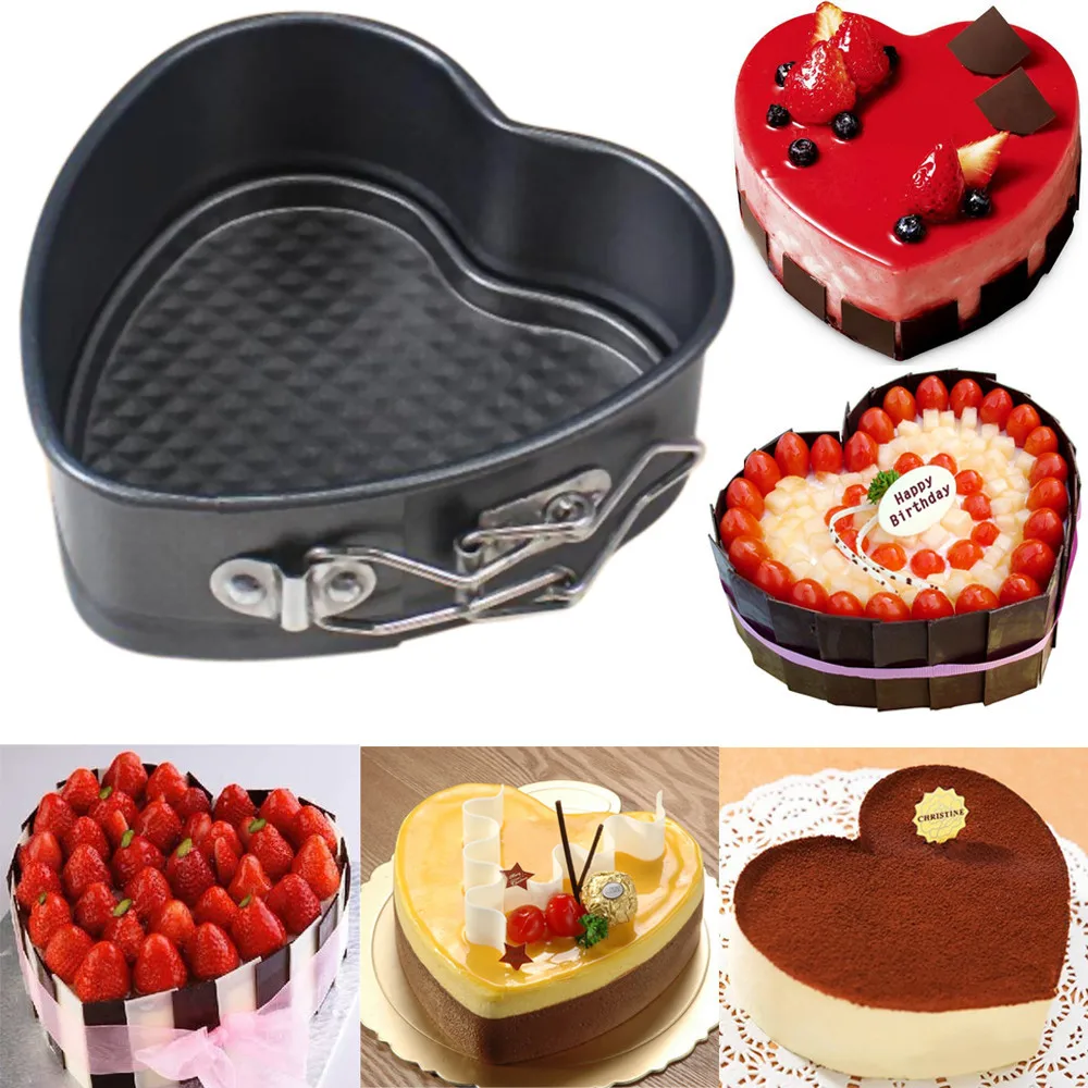

Heart-Shaped Cake Tin Mold Non Stick Spring Form Loose Base Baking Pan DIY Cake Pudding Muffin Cheese Bread Tray Baking Tools