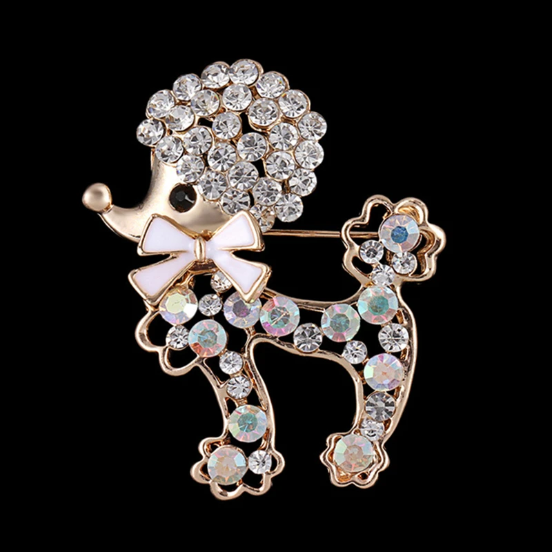 OneckOha Rhinestone Dog Brooches Lovely Puppy Pin Animal Brooch Pin