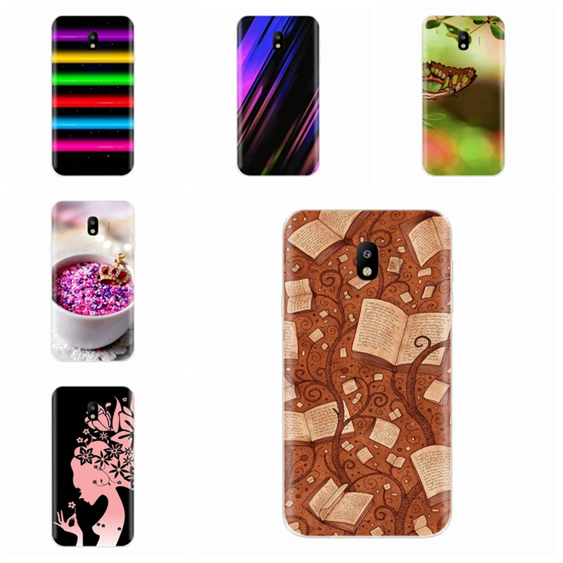 

Case For Samsung Galaxy J5 2017 J330F Cover Blade Coloful Soft TPU Silicone fundas Leaf Painted Design Case Y004
