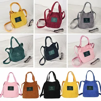 

Women Corduroy Shoulder Shopping Bag Tote Package Crossbody Bags Satchel Handbag