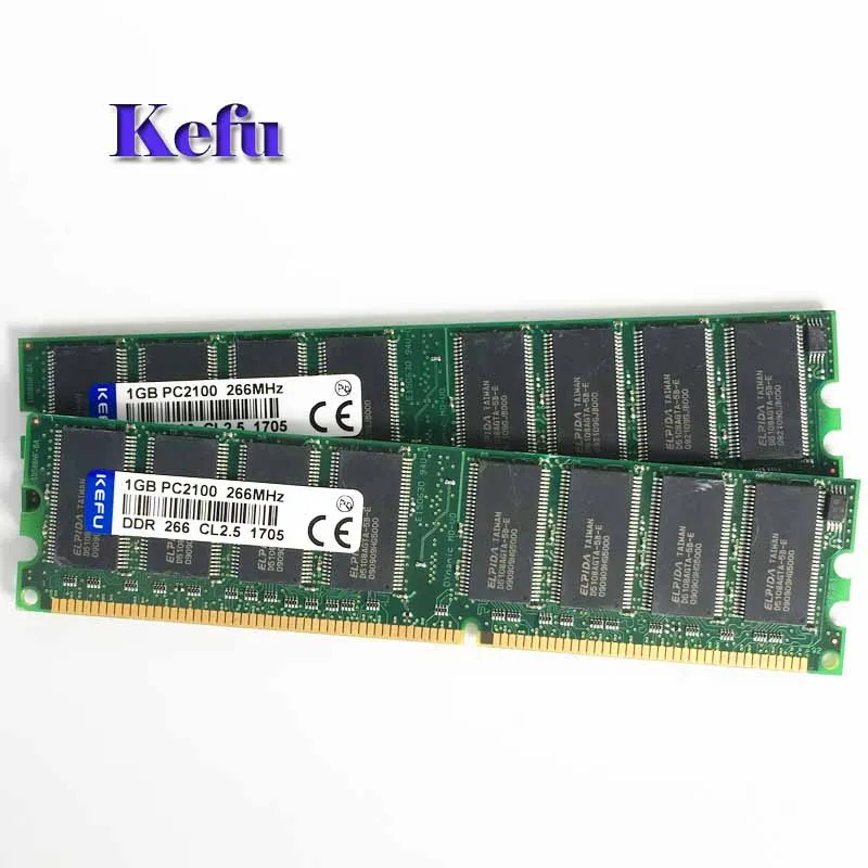 

2Pcs 2x1GB DDR1 PC2100 DDR266 266MHz 184PIN Low-density Dimm memory RAM Desktop Module Free shipping