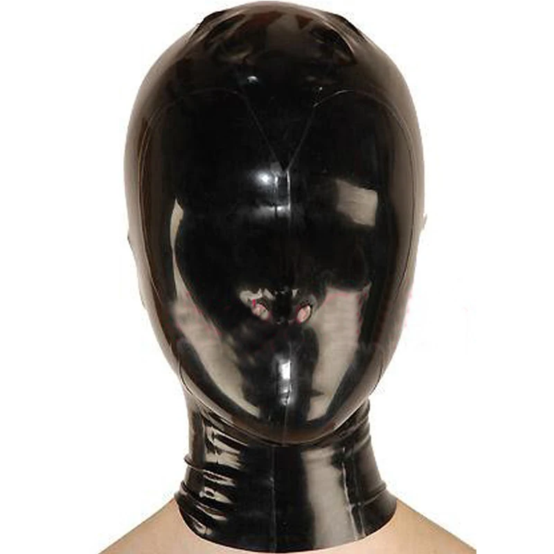 

sexy lingerie exotic unisex black latex full face hoods nose holes cekc zentai fetish customize size costumes