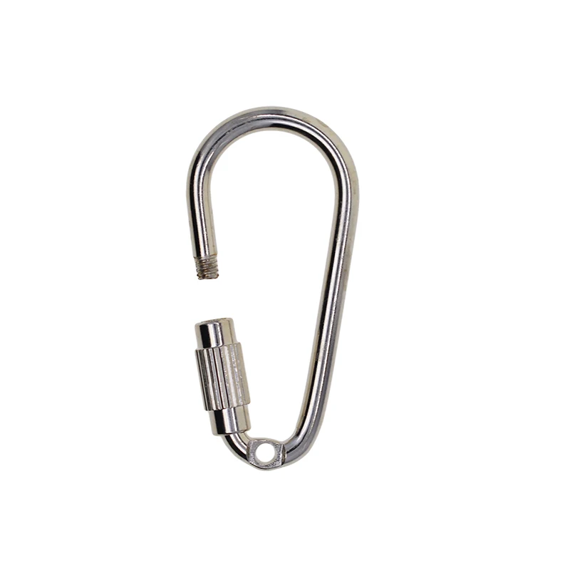 

D Carabiner Locking 10pcs Screw-type Steel Strong Marine Silver Links Clip Clasp Small Camping Quick