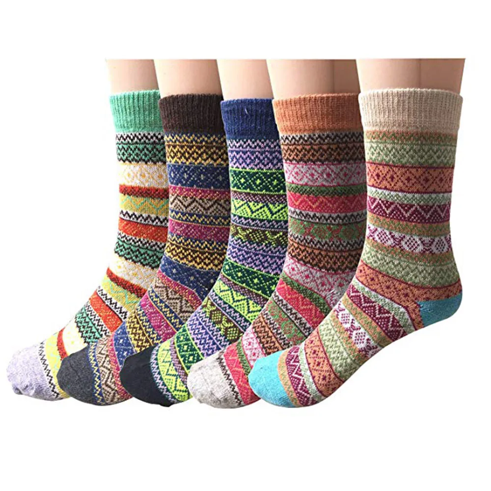 Aliexpress.com : Buy Pack of 5 Womens Vintage Style Thick Wool Warm ...