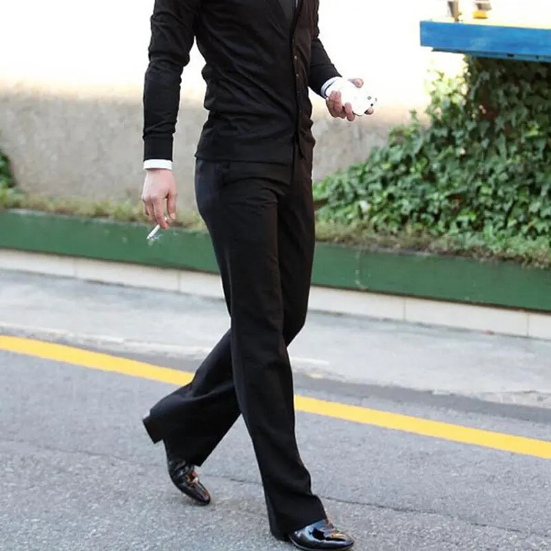Весна и лето Новые микро колокольчики обтягивающие мужские брюки корейские черные брюки британские свободные брюки больше размер 28-36 37